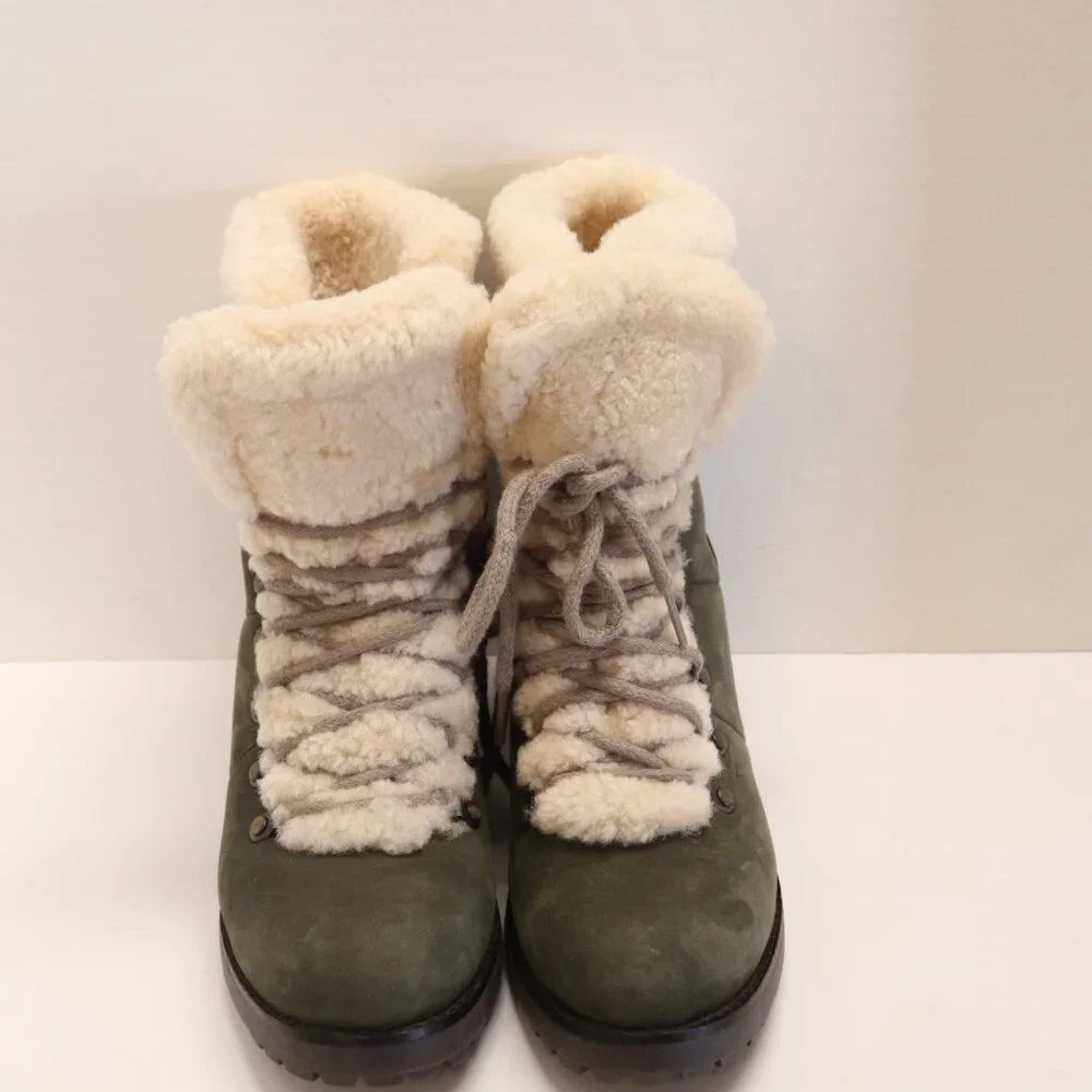 UGG Woman's Fur Lined Winter Boots Size‎ 6 Made in Vietnam Brown